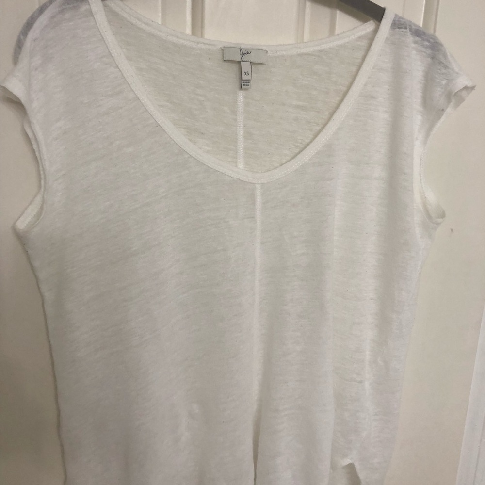 Joie cream slub linen t-shirt size XS